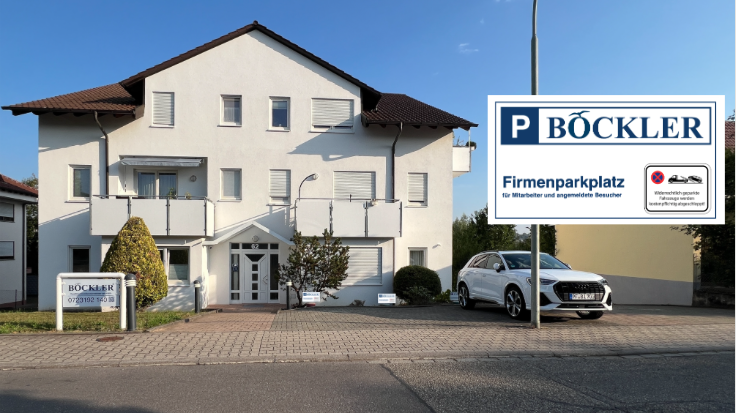 Kundenparkpatz von BÖCKLER Immobilien in Pforzheim