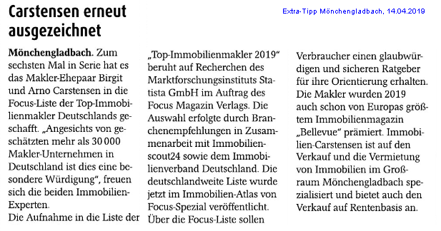 FOCUS zeichnet Immobilien Carstensen aus