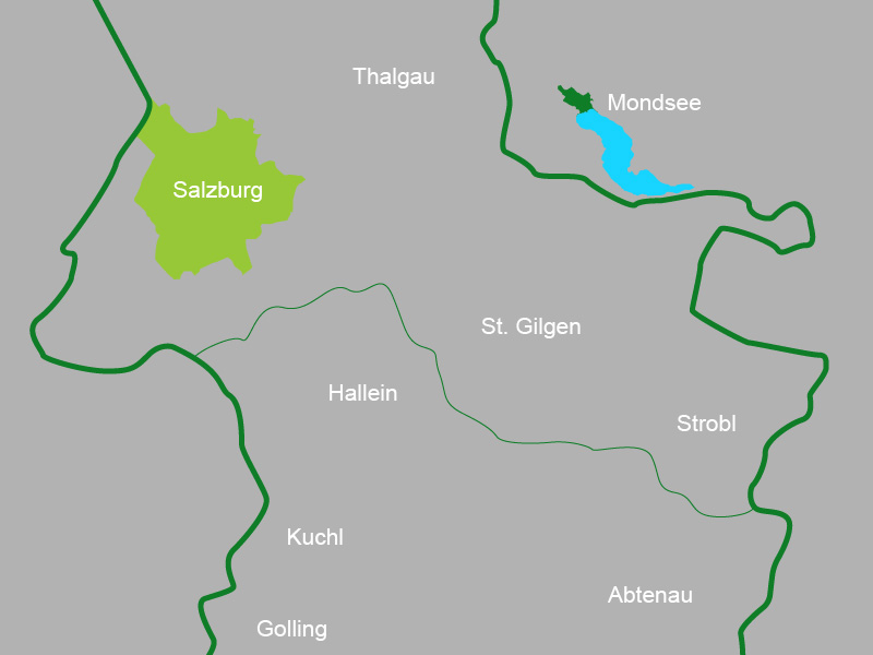 Karte unserer Verkaufsregion in Salzburg