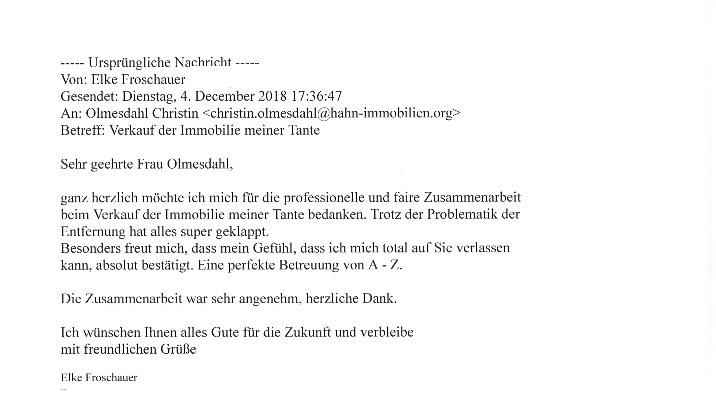 Ich freue mich auf unser kennenlernen und verbleibe