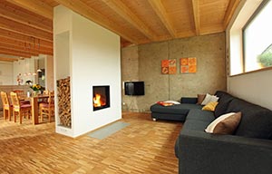 Modernes Wohnzimmer mit Kamin