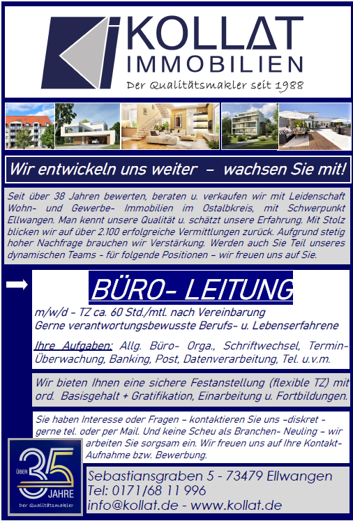 Stellenanzeige Büro-Leitung