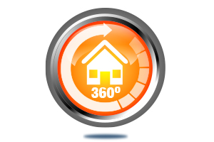 Button für 360 Grad Rundgang für ein Haus