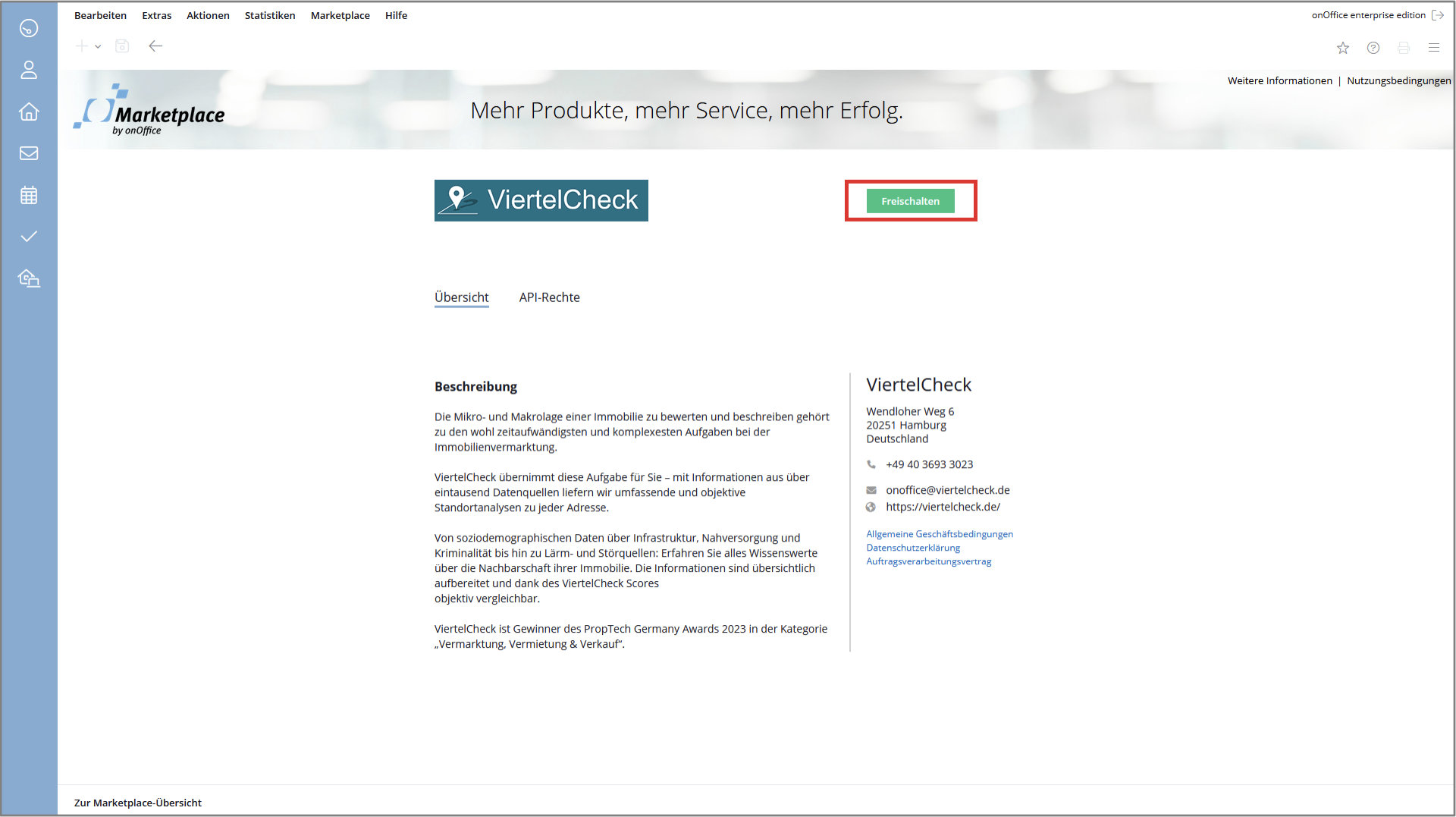 ViertelCheck im onOffice Marketplace