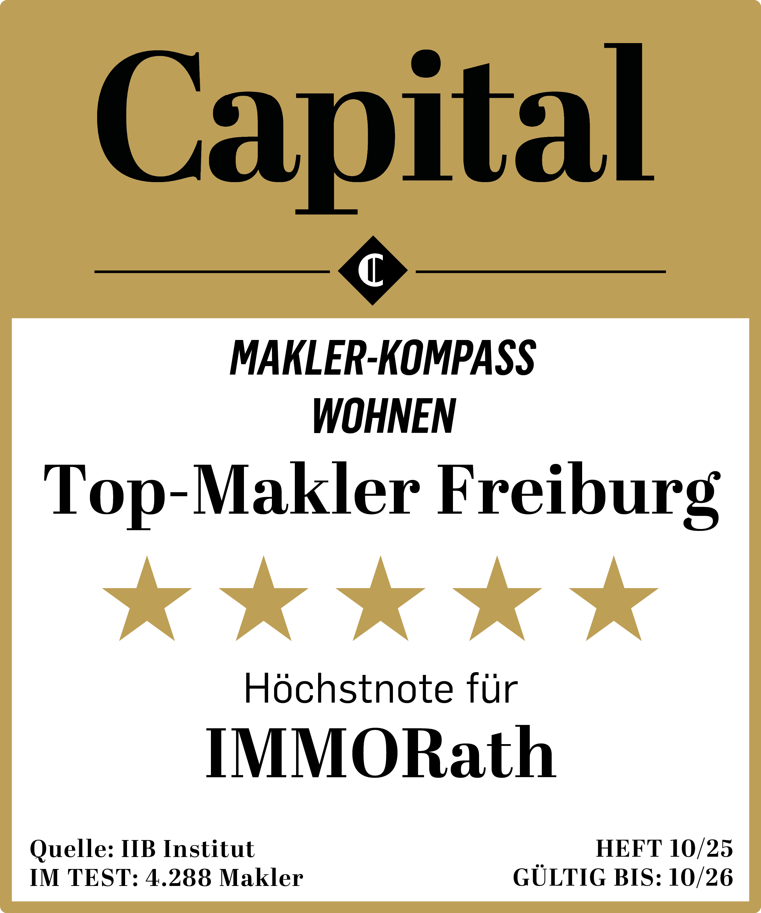 Capital Auszeichnung 5 Sterne IMMORath