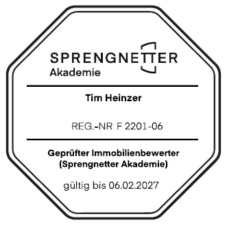 Wertermittlung - Immobilienbewertung - Wertgutachten - Immobilienmakler Bochum - geprüfter Immobilienbewerter Sprengnetter Akademie Tim Heinzer
