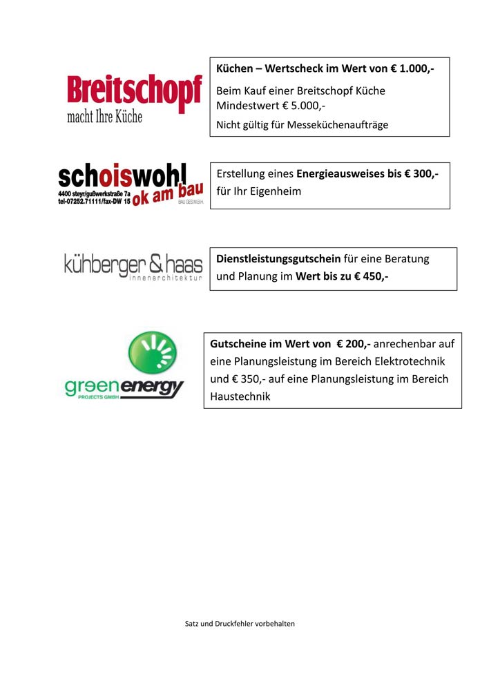 Überblick Gutscheine